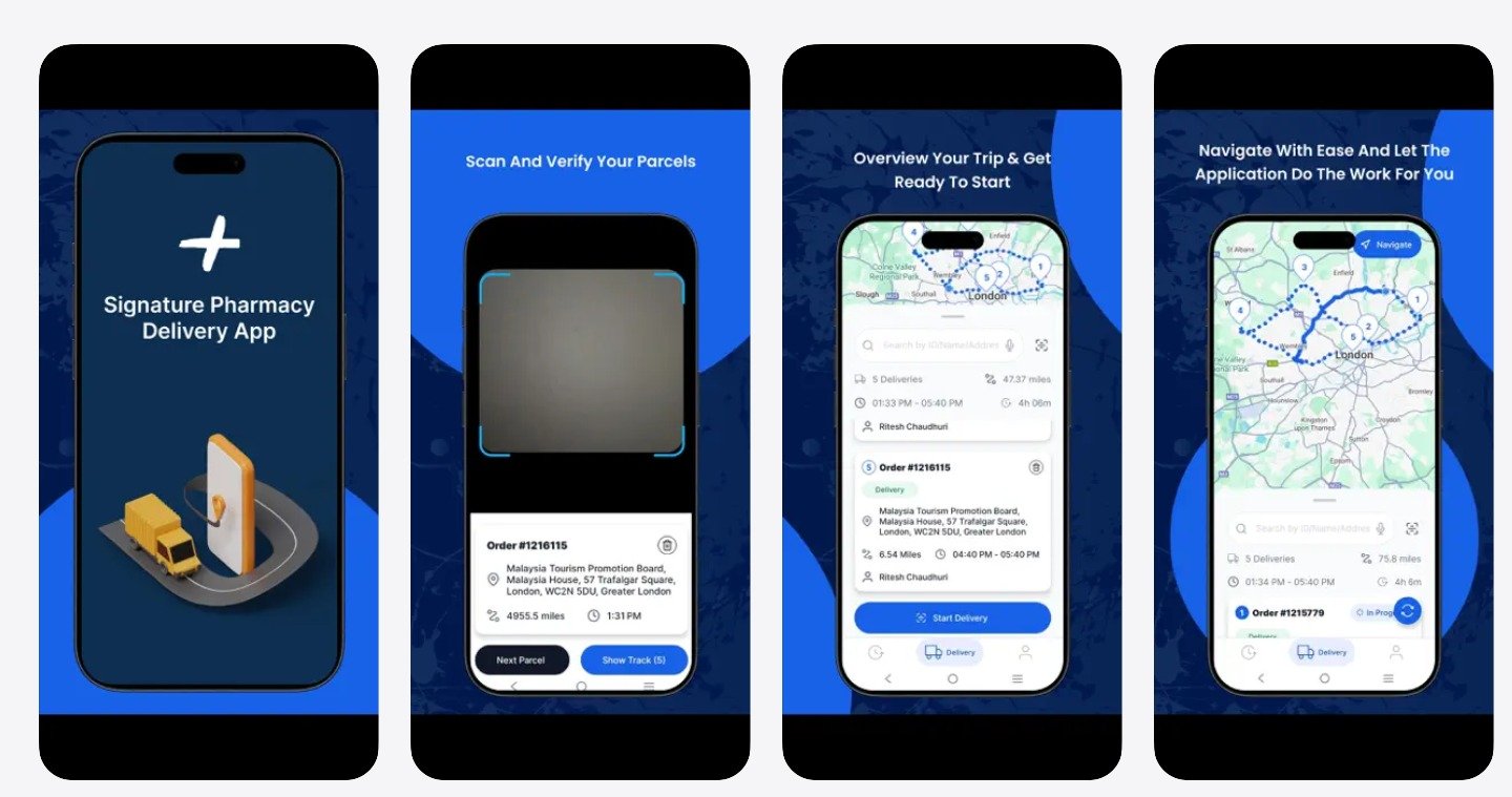 SP Drive mobile app screens